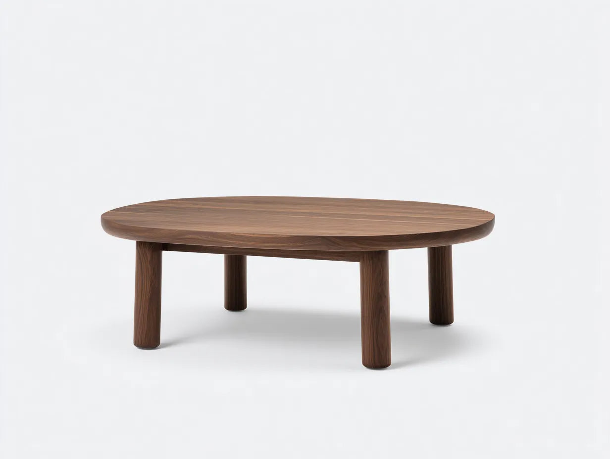 Couchtisch 118x118x41 cm - Holzoptik in Warmbraun - runde Form - modernes Design für das Wohnzimmer