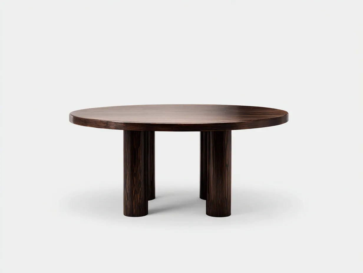 Couchtisch 118x118x41 cm - dunkle Holzoptik - runde Form - modernes Design für das Wohnzimmer