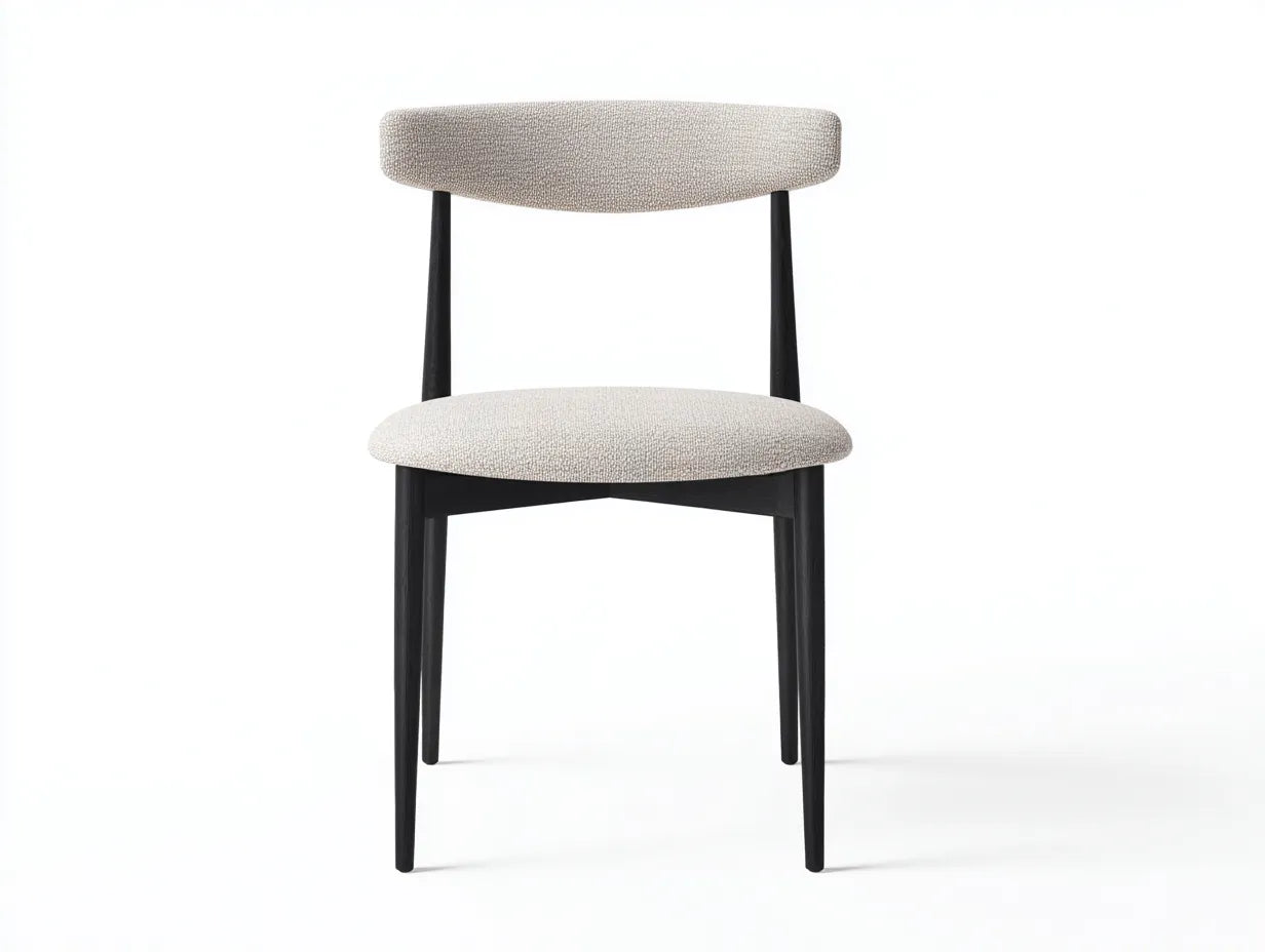 Esszimmerstuhl Hellgrau Stoff - 52 x 57 x 84 cm - Schwarz und Hellgrau - moderner Stil - ergonomische Rückenlehne, komfortable Polsterung, stabile Holzbeine