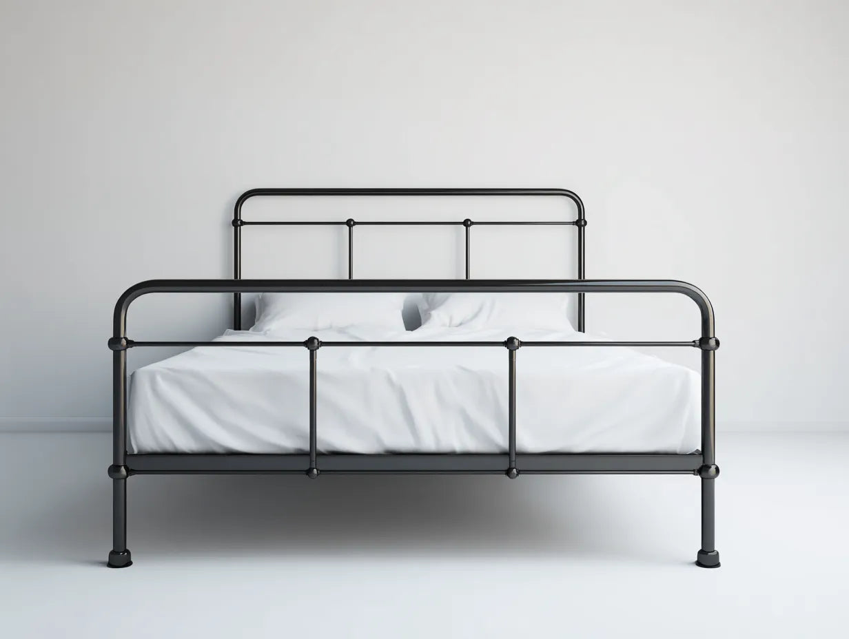 Metall-Doppelbett 200x160x110 cm - schwarz - für das Schlafzimmer - geradliniges Design im Industrial-Stil
