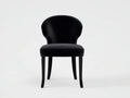 Esszimmerstuhl Samt Schwarz - 54 x 60 x 87 cm - Schwarz - klassischer Stil - geschwungene Rückenlehne, gepolsterter Sitz und stabile Beine aus Massivholz
