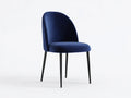 Moderner Esszimmerstuhl Samt Navy Blau - 52 x 57 x 90 cm - Schwarz und Navy Blau - skandinavischer Stil - gepolsterter Sitz, ergonomische Rückenlehne, robuste Holzbeine