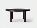 Couchtisch 120x120x42 cm - Holzoptik in Dunkelbraun - runde Form - modernes Design
