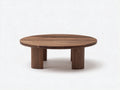 Couchtisch 112x112x40 cm - Holzoptik in Naturbraun und Warmbraun - runde Form - modernes Design für das Wohnzimmer