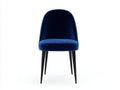 Moderner Esszimmerstuhl Navy Blau Samt - 52 x 57 x 90 cm - Schwarz und Navy Blau - skandinavischer Stil - ergonomische Rückenlehne, komfortable Polsterung, stabile Holzbeine