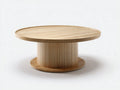 Couchtisch 100x100x42 cm - Holzoptik in Naturfarbe - runde Form - modernes Design für das Wohnzimmer