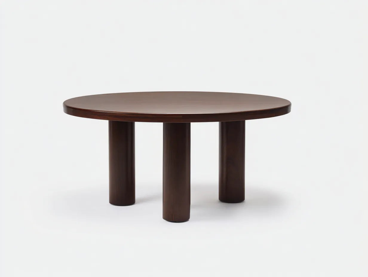 Couchtisch 115x115x41 cm - Holzoptik in Dunkelbraun - runde Form - modernes Design für das Wohnzimmer