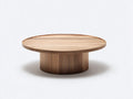 Couchtisch 105x105x40 cm - Holzoptik in Naturbraun und Walnussbraun - runde Form - modernes Design für das Wohnzimmer